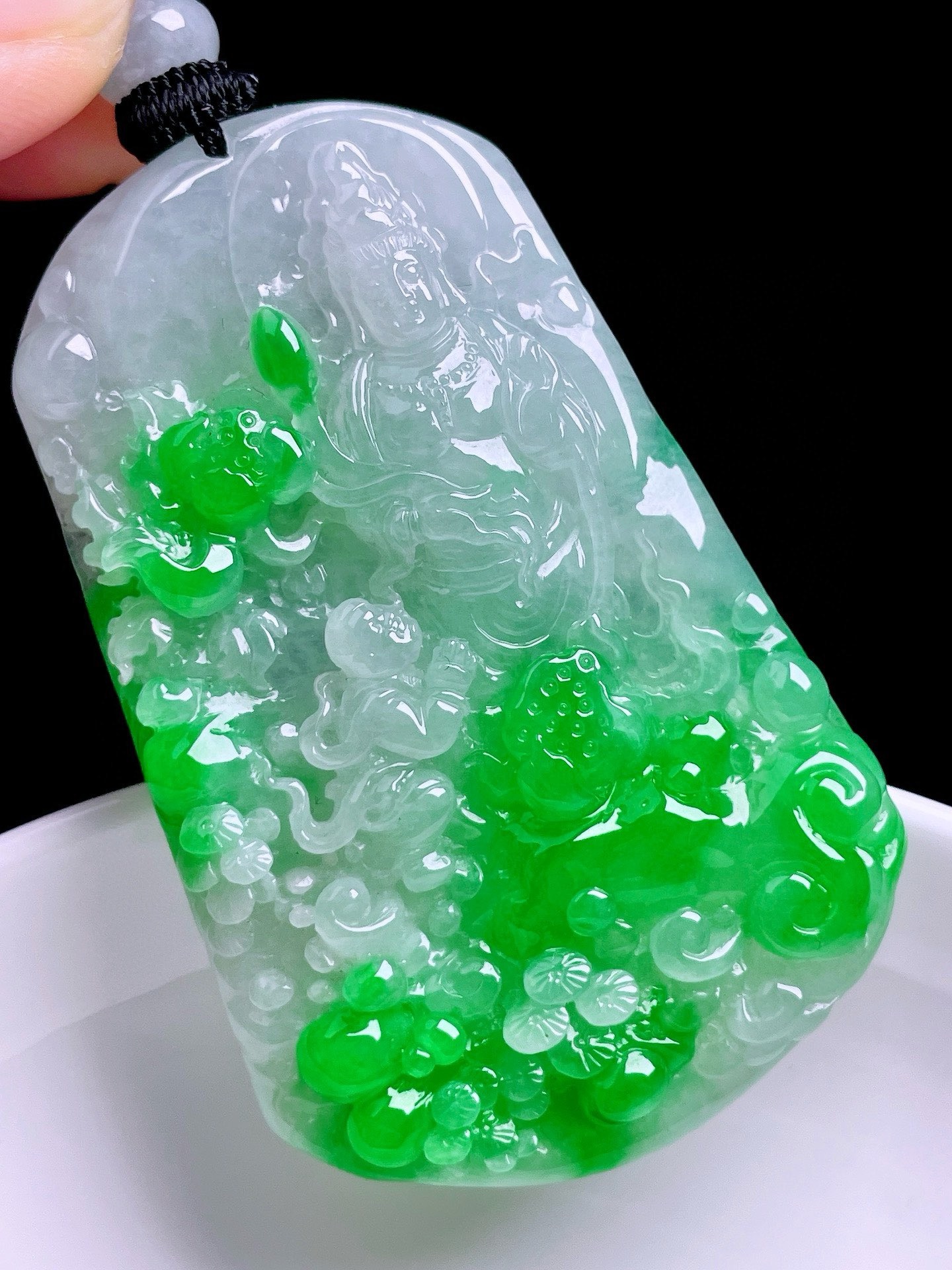 ️ 绿花山水观音 花色艳丽，种老水润 尺寸：55/35.4/5.4