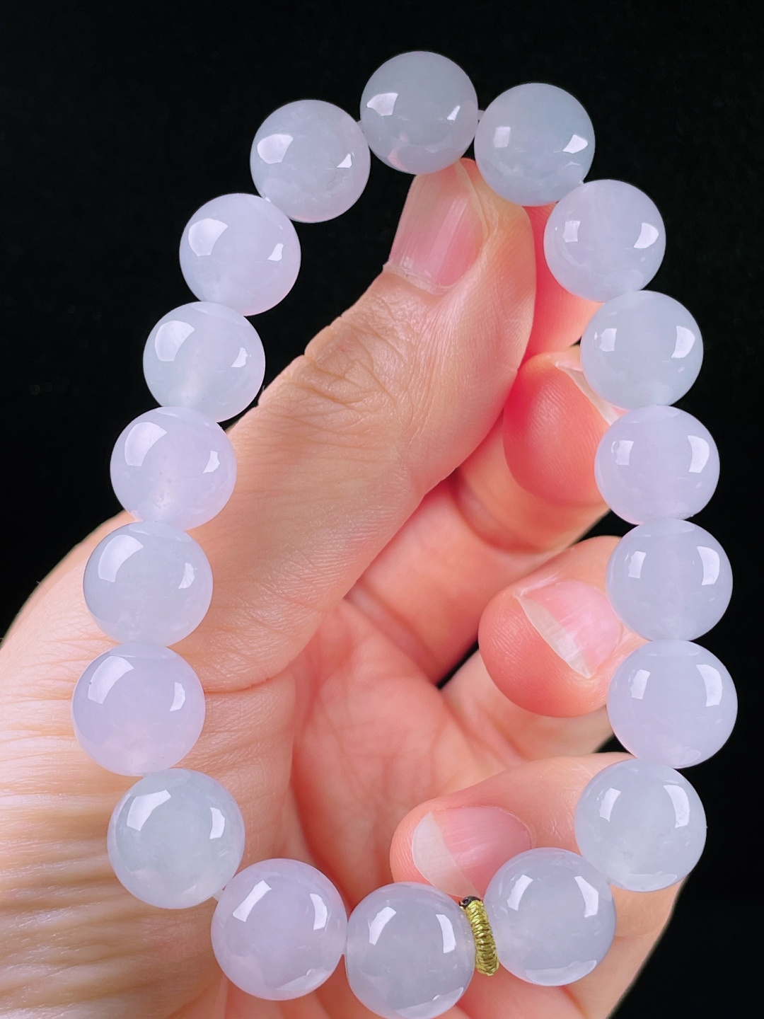 白冰手链，老种起光，细底通透，尺寸：11.3mm