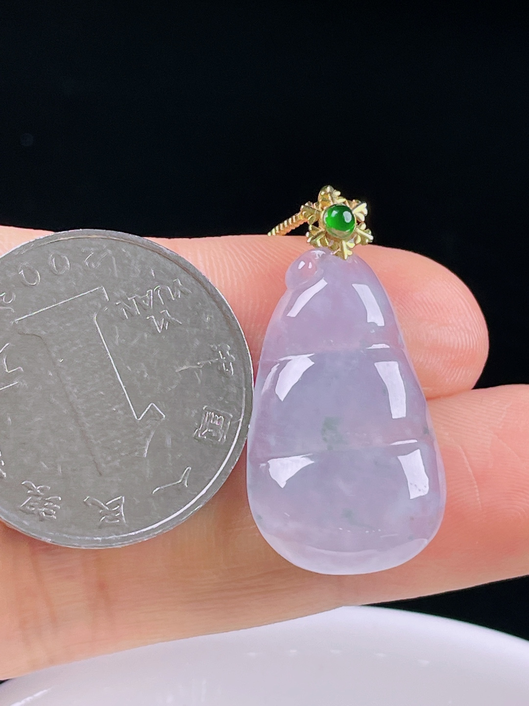 ️冰紫福豆，老种起光，细底通透，尺寸：31.5/16/4.8mm0608