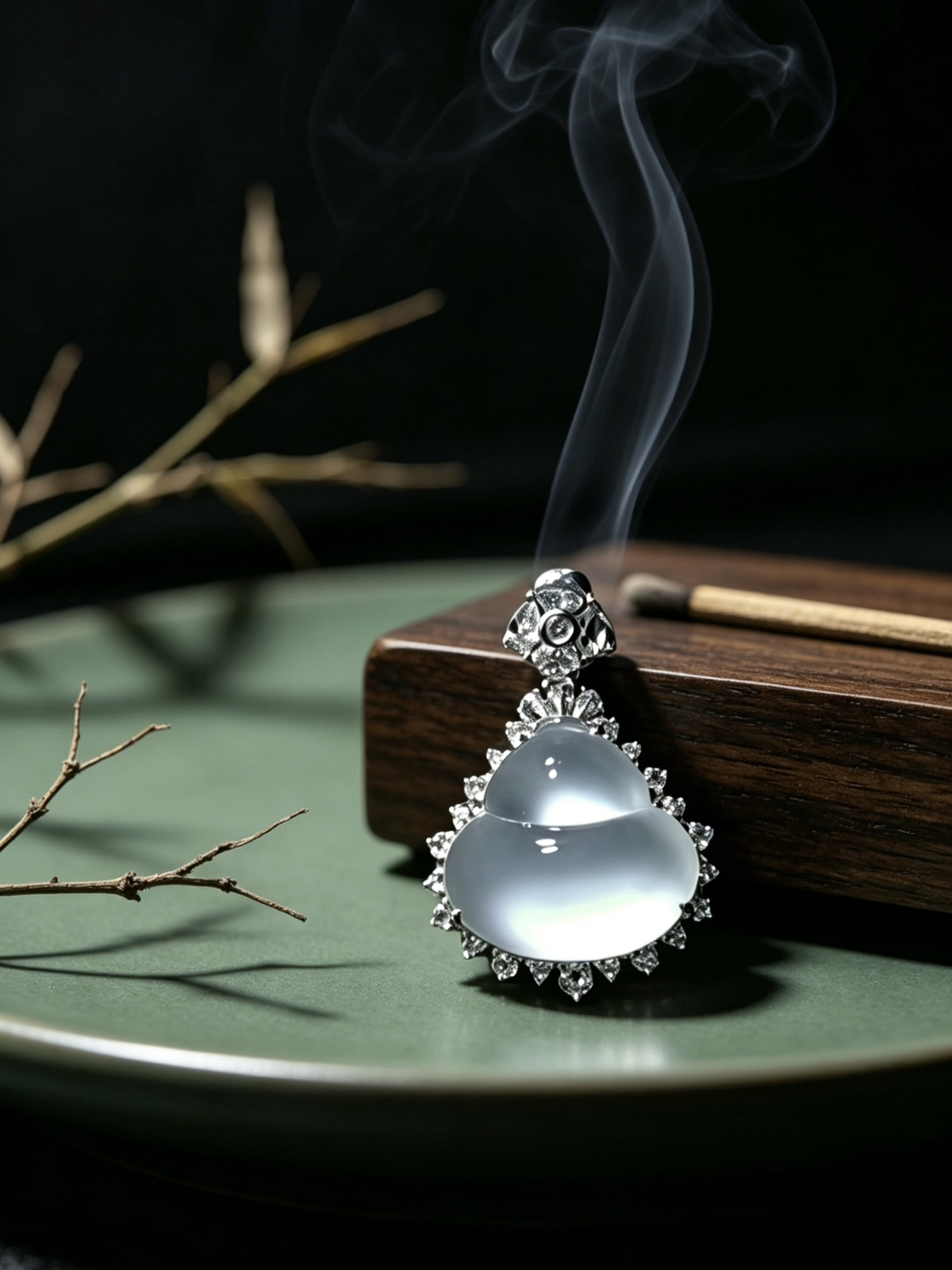 【福禄·葫芦】，裸石12-12.5-3mm，
整体21.5-15-8.5mm，3.13g，
18K金，南非钻，