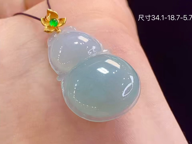 18k金+钻葫芦吊坠，无裂，34.1-18.7-5.7