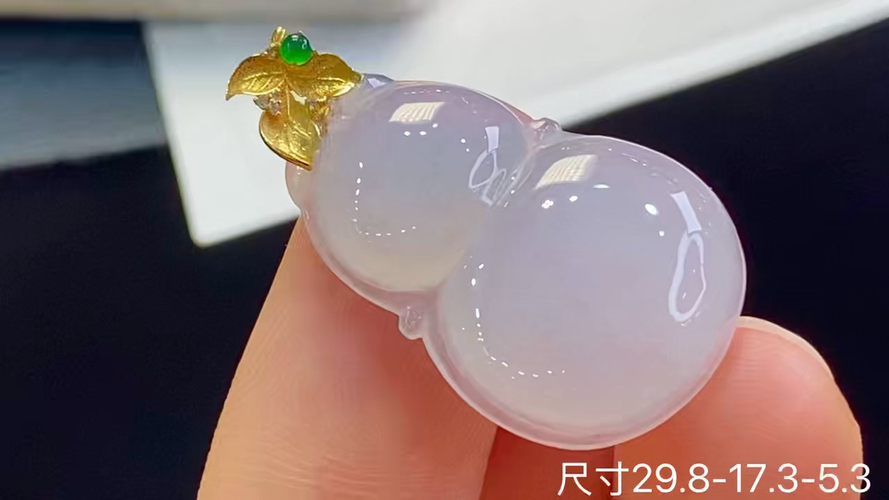 18k金+钻葫芦吊坠，无裂，29.8-17.3-5.3