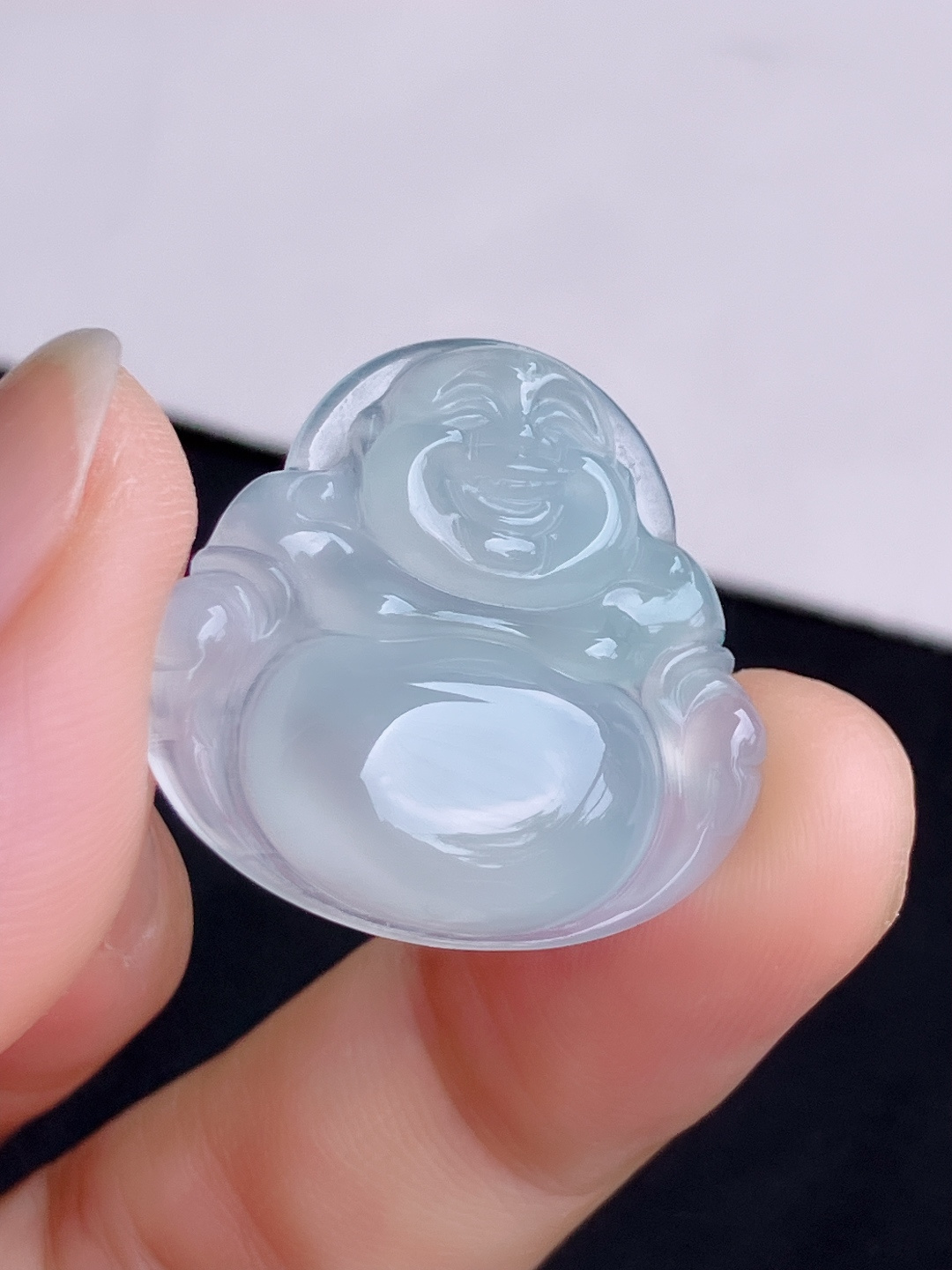 白冰弥勒佛，晶莹剔透，尺寸27/25/5.6/自然光实拍