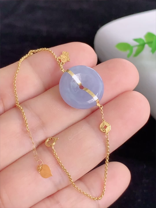 冰紫手链ppa 18k金钻镶嵌 冰透 , 裸石15.5/5