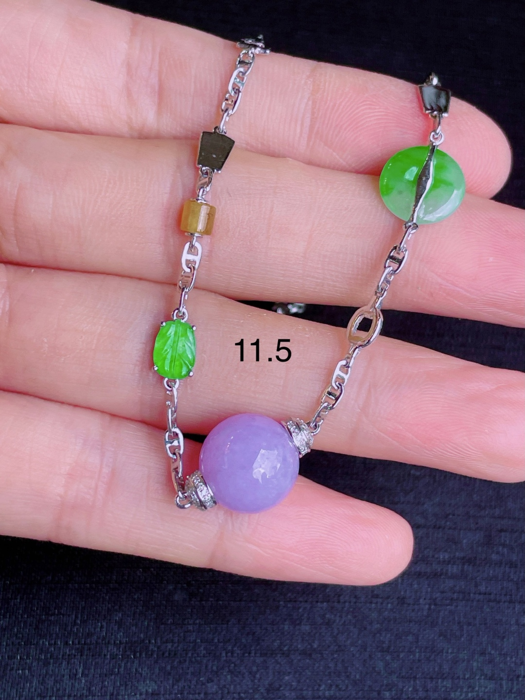 ️绿紫珠子手链，晶莹剔透，新颖时尚，11.5