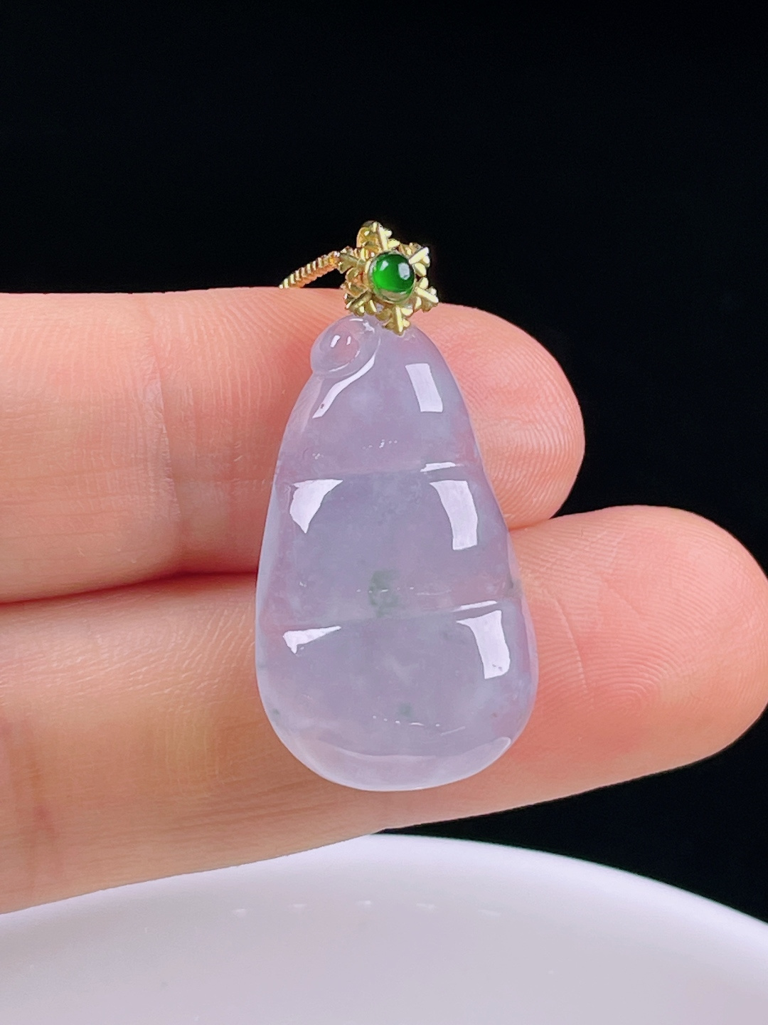 ️冰紫福豆，老种起光，细底通透，尺寸：31.5/16/4.8mm0608