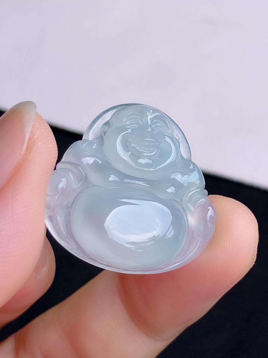 白冰弥勒佛，晶莹剔透，尺寸27/25/5.6/自然光实拍
