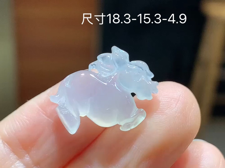 冰种马到成功 无裂, 尺寸，18.3-15.3-4.9