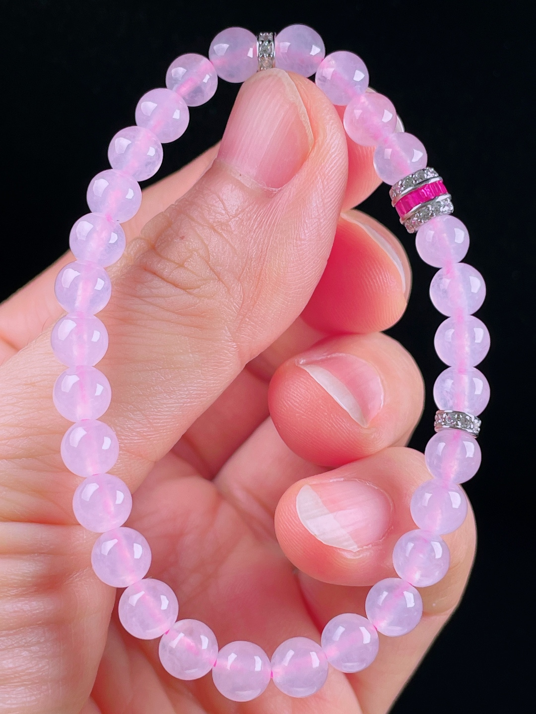 ️冰紫手串，老种起光，细底通透，尺寸：6.2mm