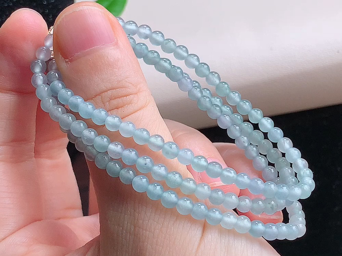 ️ 冰蓝珠链，度高，尺寸取一3.8mm，包A附证书