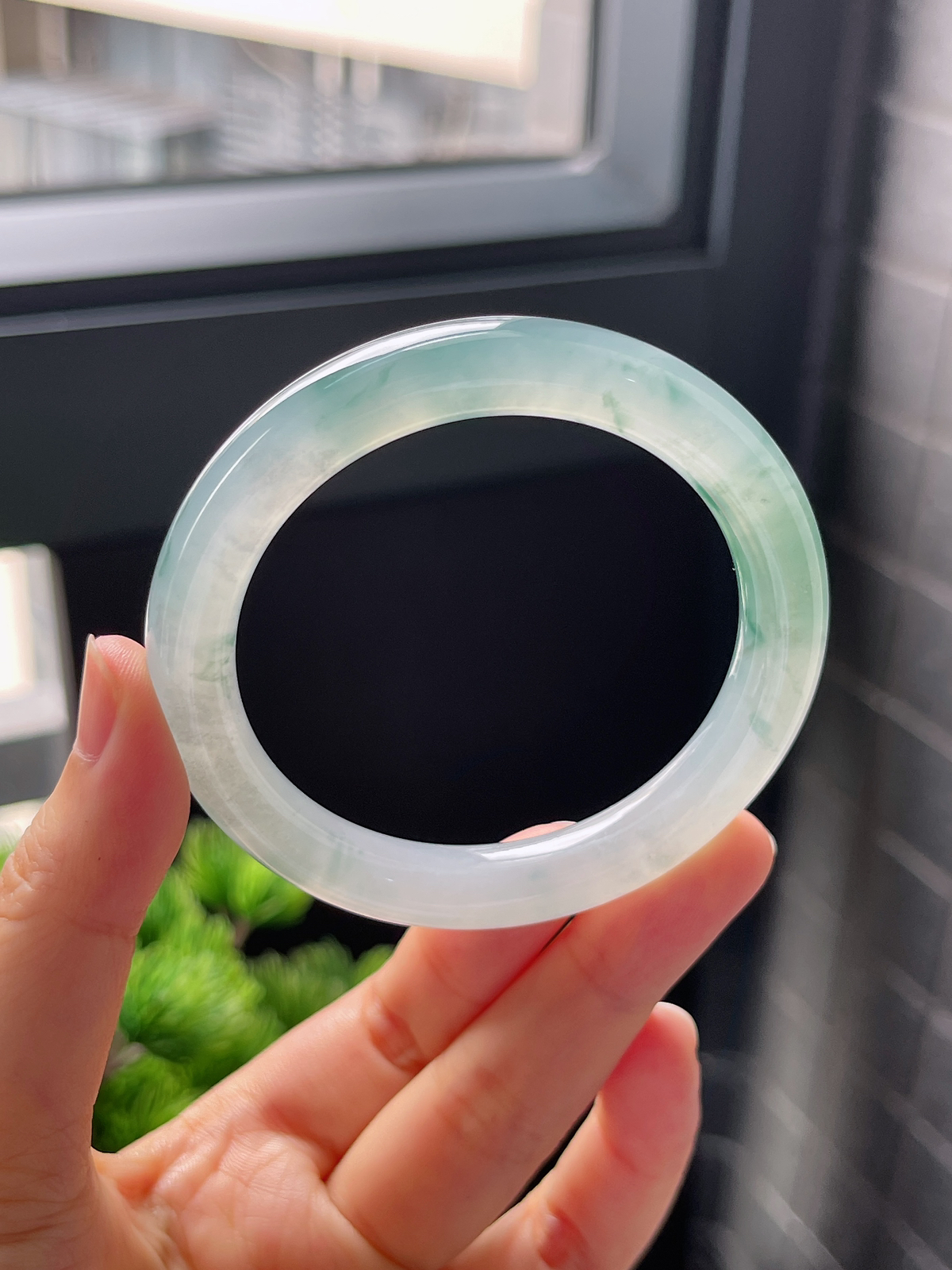 圈口51.6，冰飘花翡翠正圈手镯