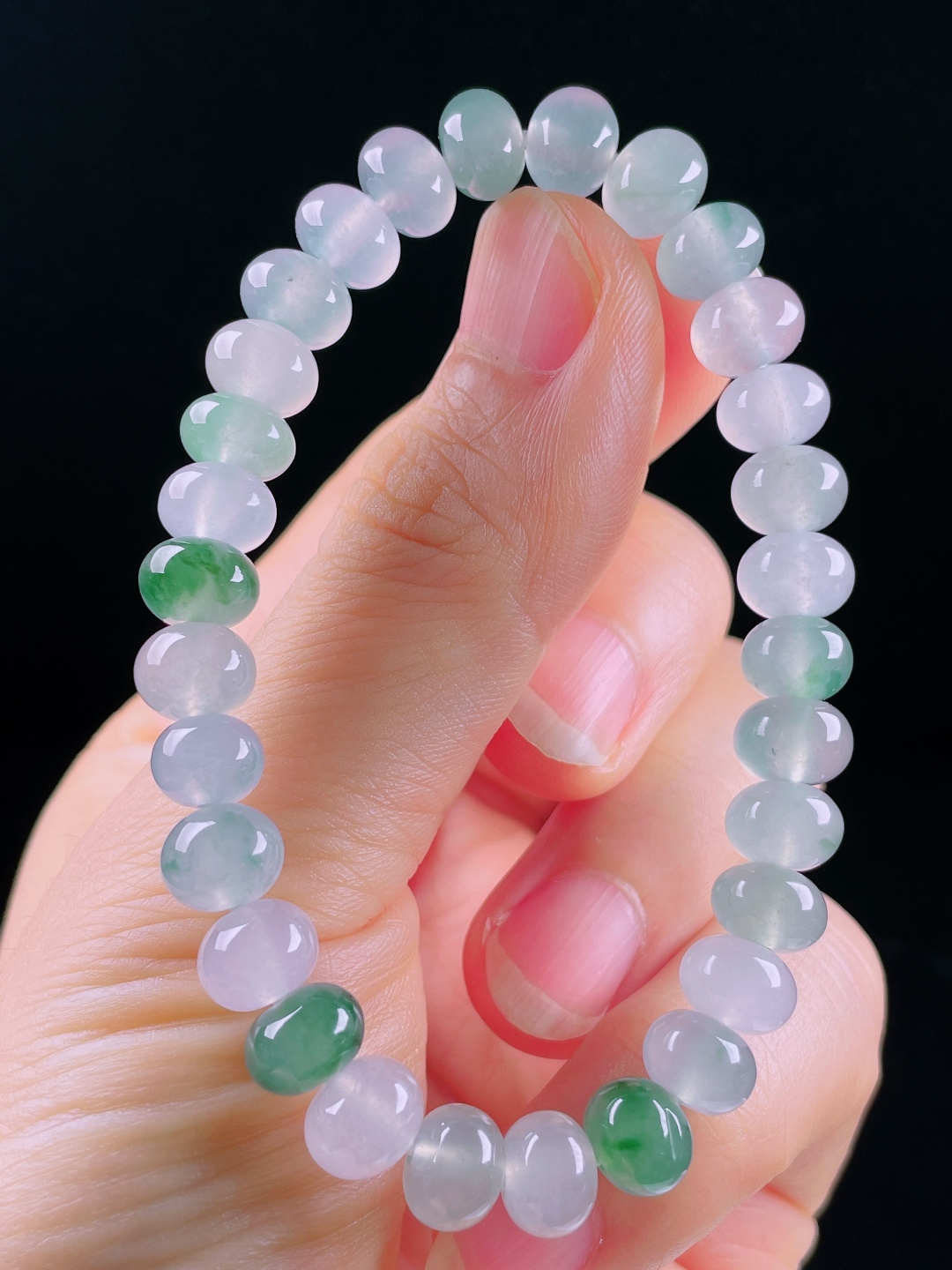 ️冰种手串，老种起光，细底通透，尺寸：8mm