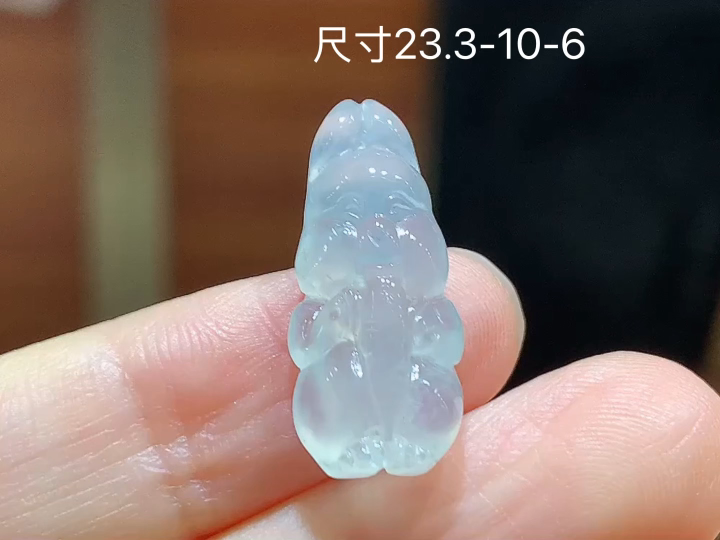 冰种生肖兔 无裂, 尺寸，23.3-10-6