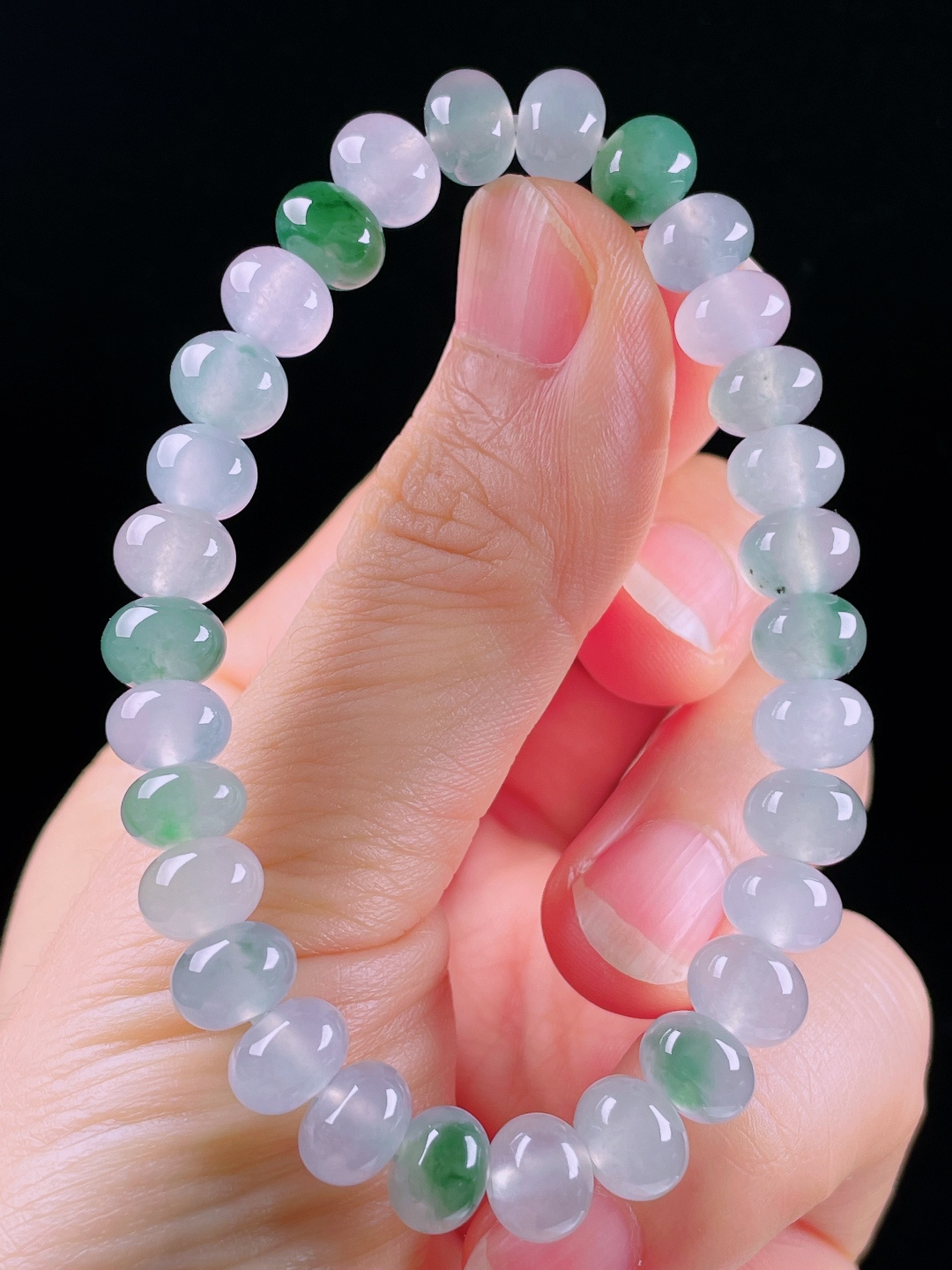 ️冰种手串，老种起光，细底通透，尺寸：8mm
