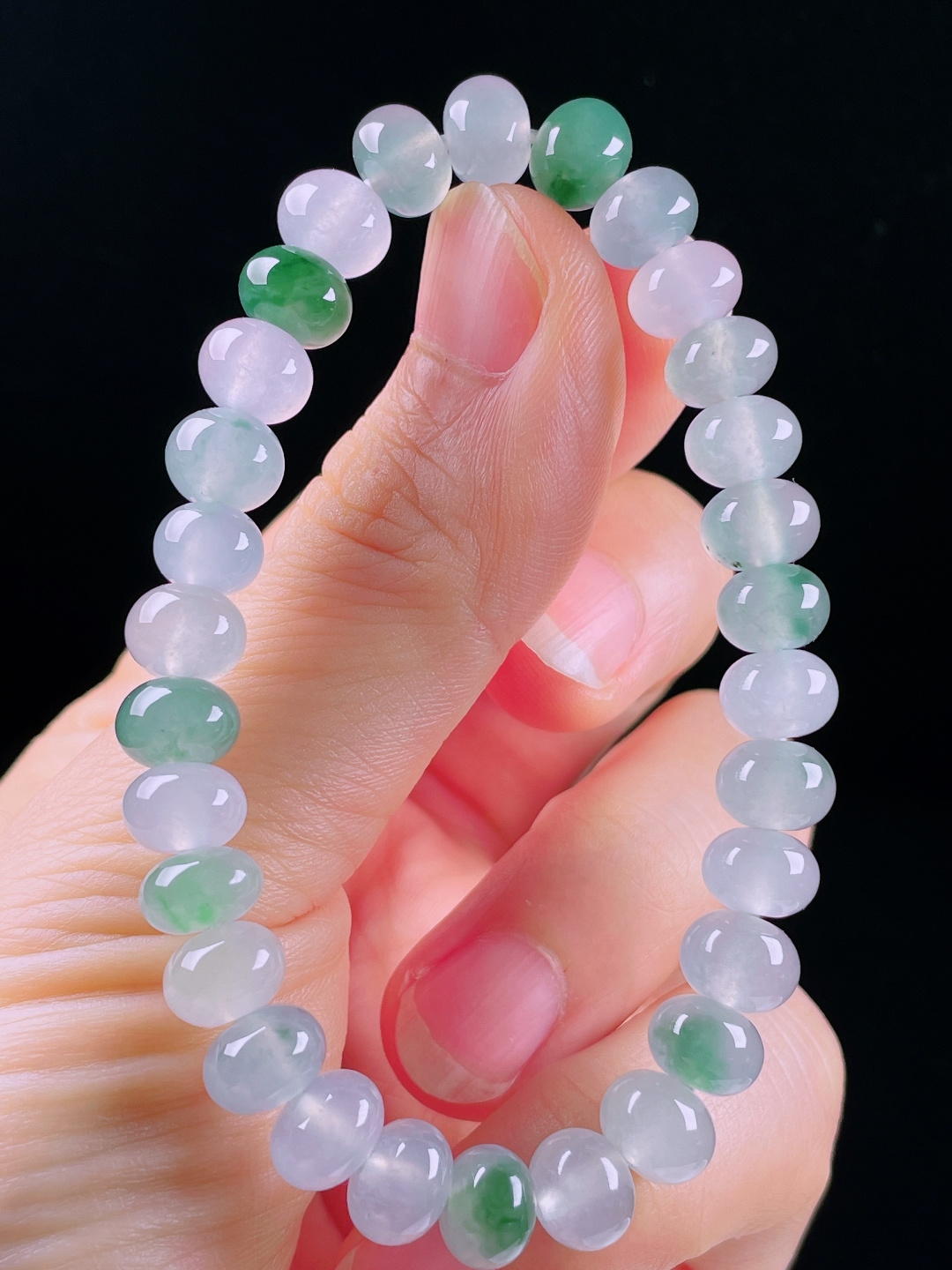 ️冰种手串，老种起光，细底通透，尺寸：8mm