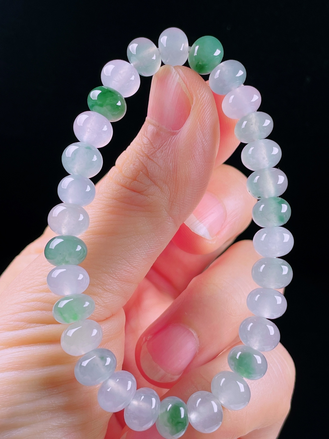 ️冰种手串，老种起光，细底通透，尺寸：8mm