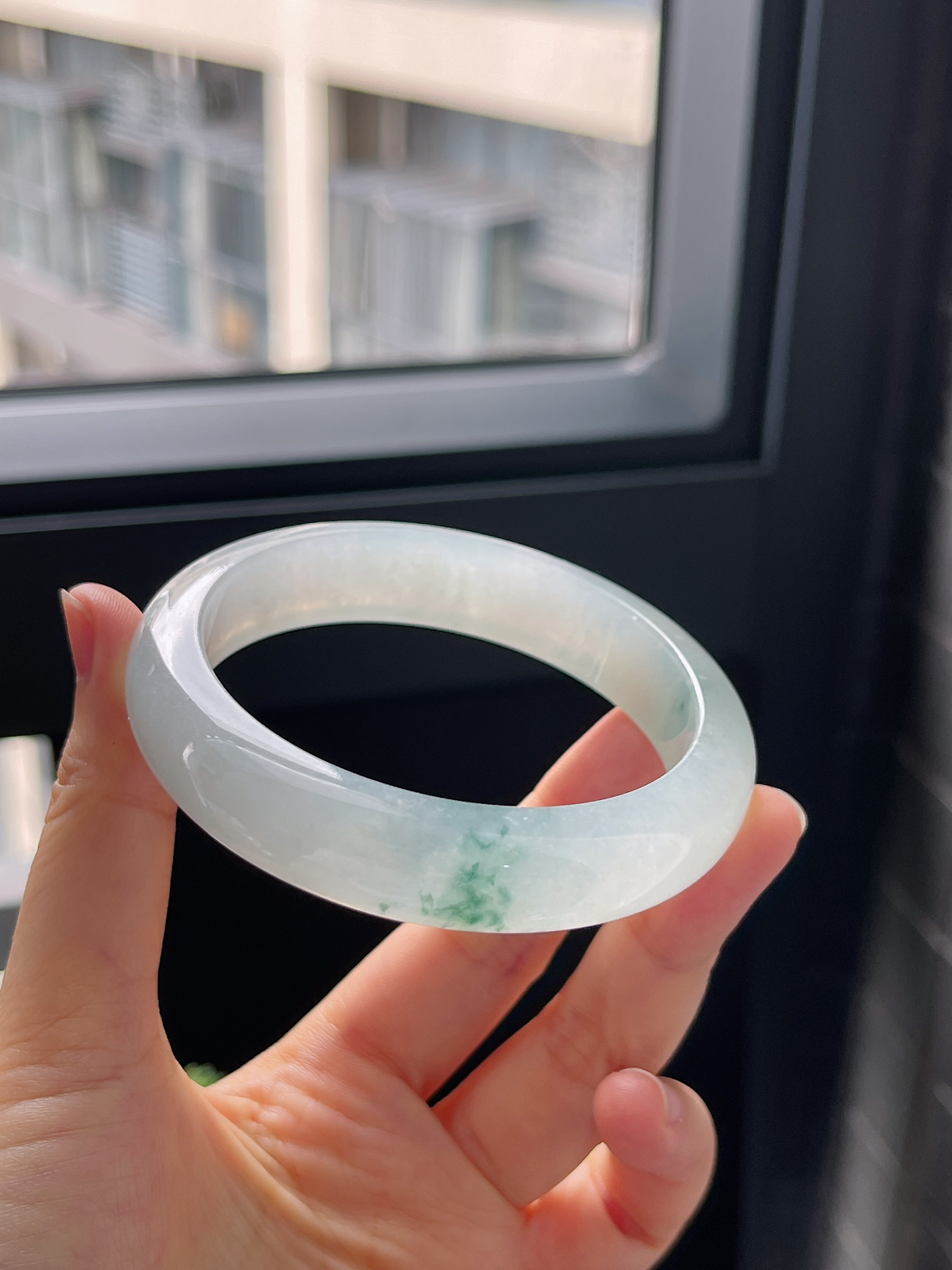 圈口57.3，冰糯飘花胶感胶润正圈手镯玉手镯