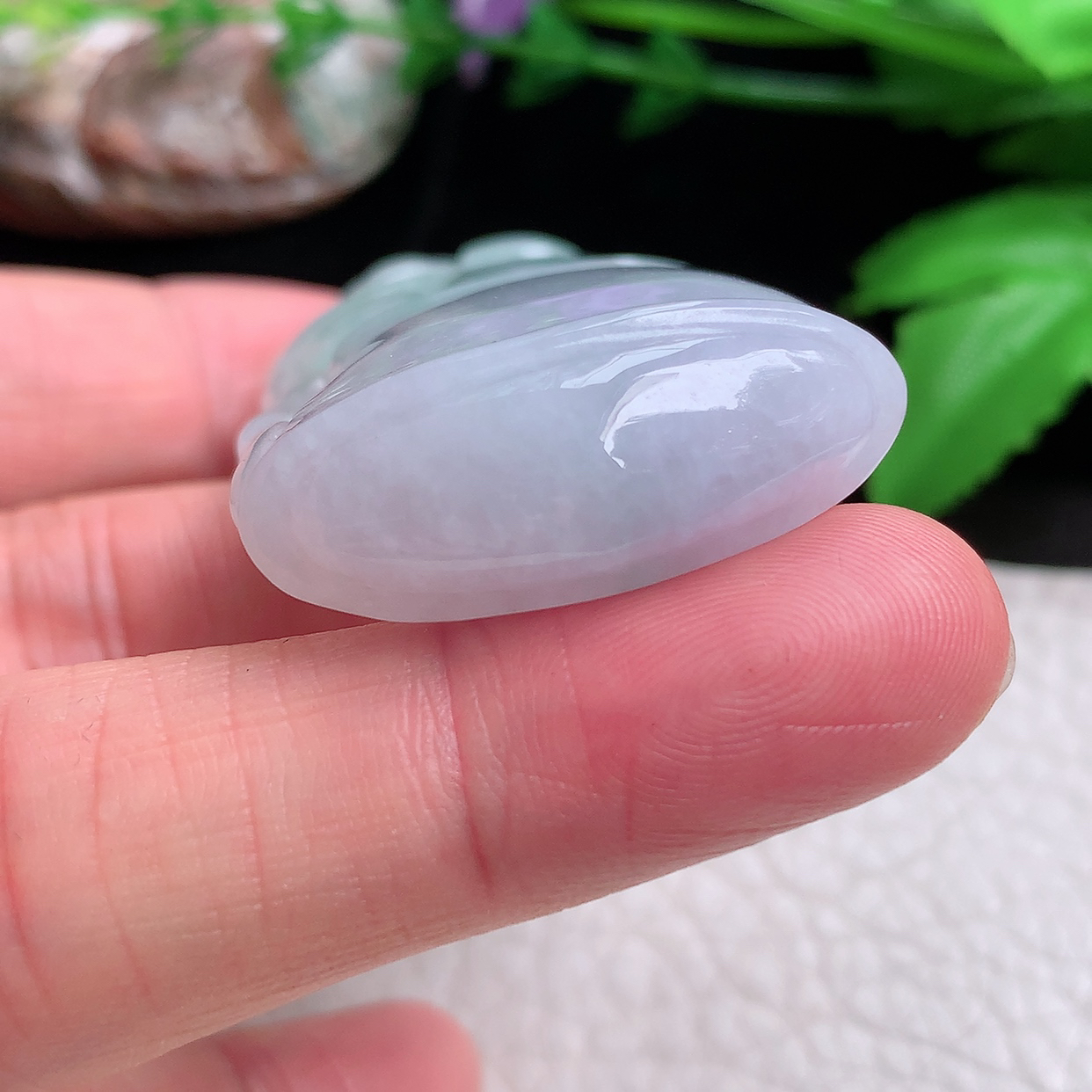 zen实拍61*30.8*12缅甸翡翠精雕清新大竹节 节节高玉项坠 玉挂件