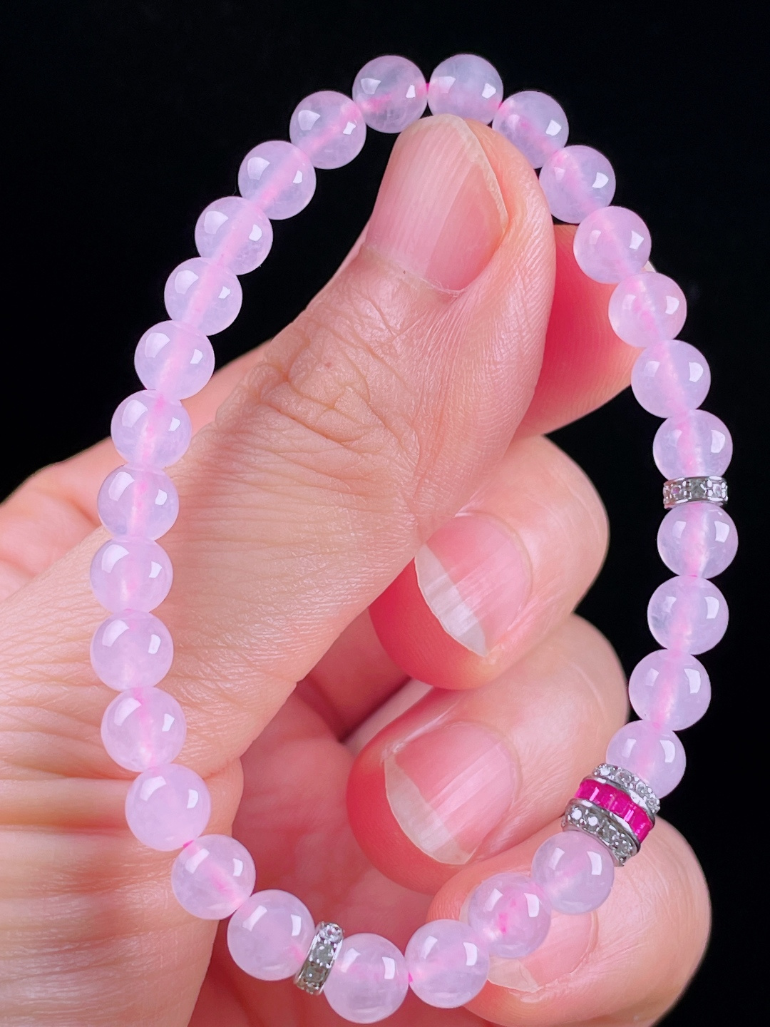 ️冰紫手串，老种起光，细底通透，尺寸：6.2mm