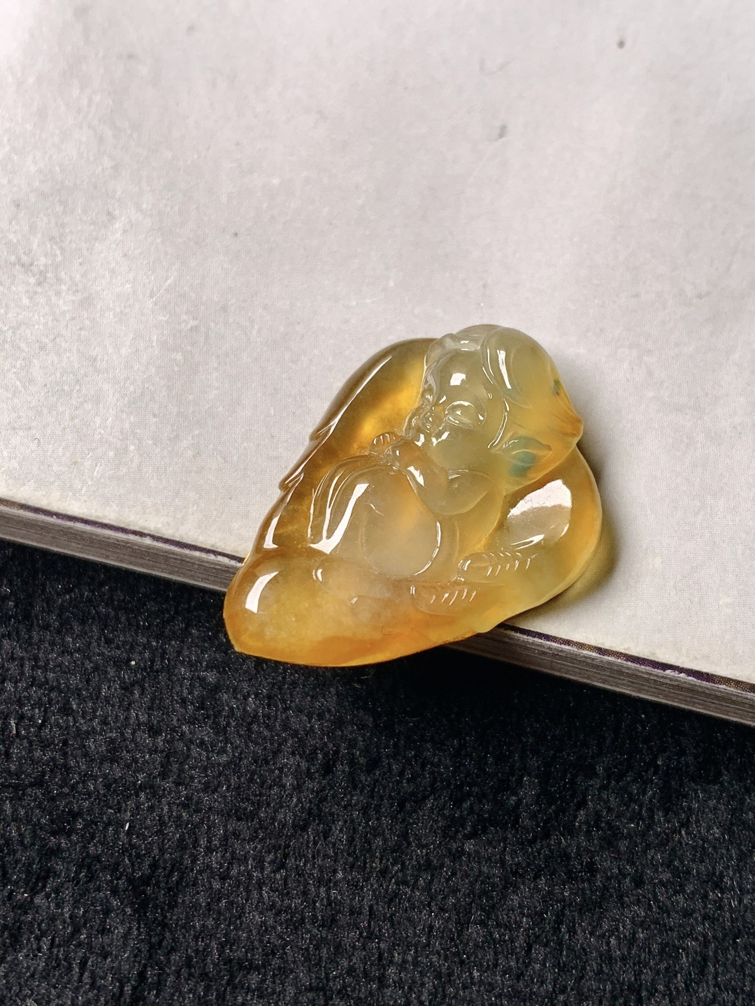 冰黄飘花天使 ，色泽浓艳 0609尺寸24*17.5*4.5