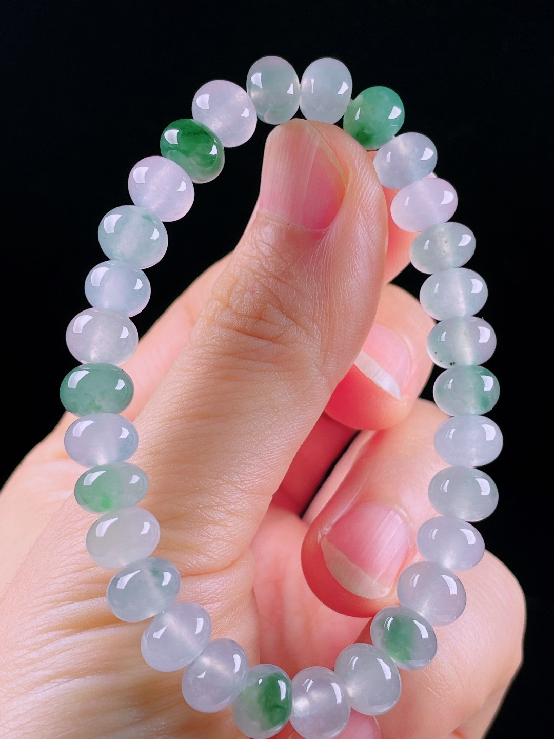️冰种手串，老种起光，细底通透，尺寸：8mm