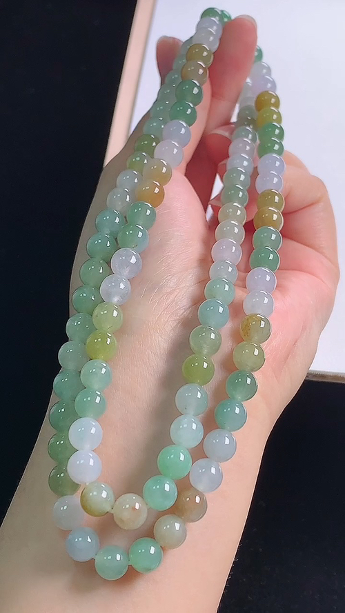 ️多彩项链，尺寸:6.8-6.8mm
