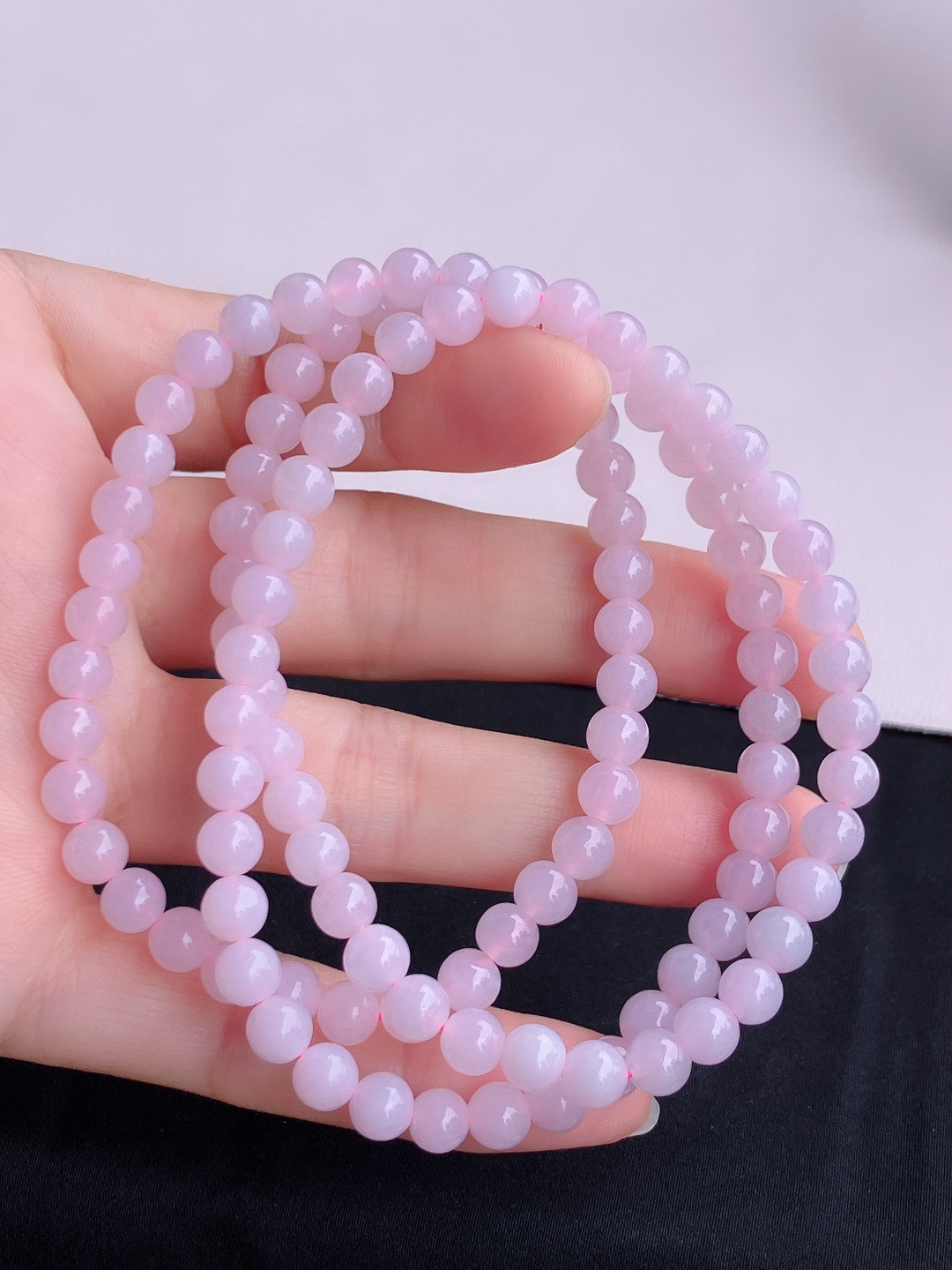 冰粉紫珠链，细腻精致，尺寸6.2/3圈半，自然光实拍