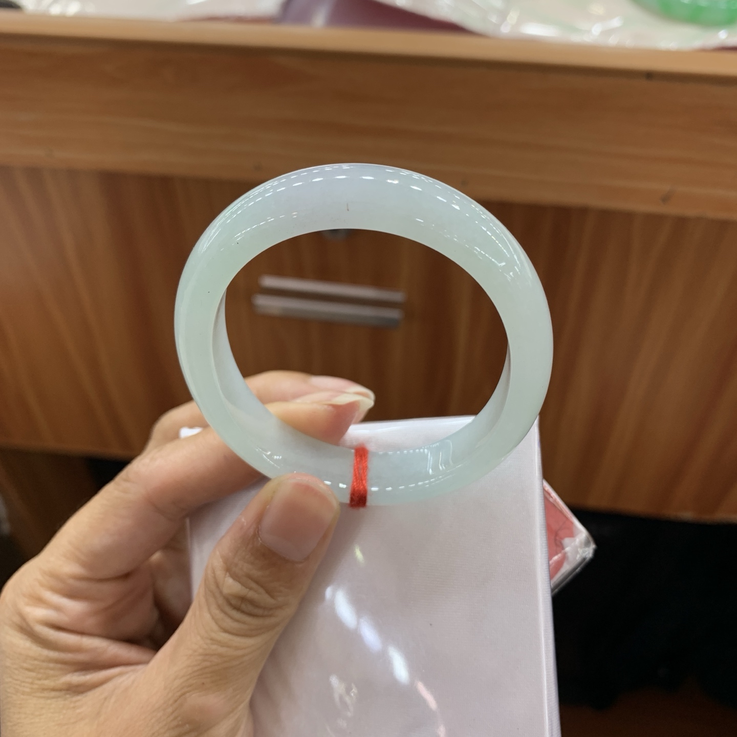 060901MMJ 冰底色贵妃翡翠手镯 54.3-48-11.2-6.9
