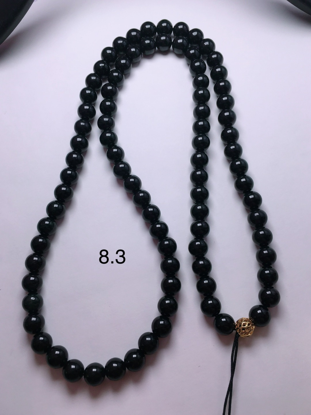 ️墨翠珠子项链，晶莹剔透，新颖时尚，8.3