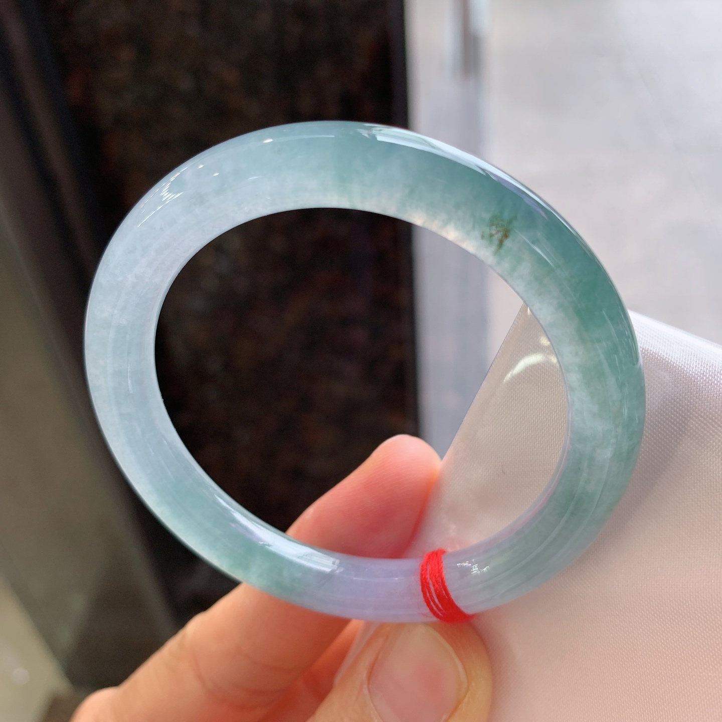 圆条冰蓝水 有纹 尺寸：51/8.2 小圈口