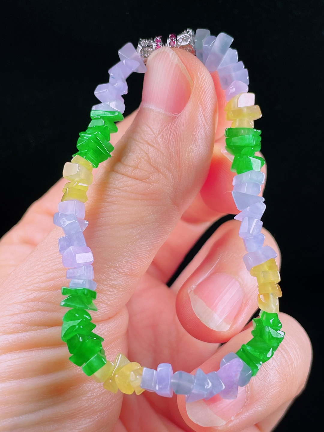 ️多彩手串，老种起光，细底通透，尺寸：8/5.7mm0610
