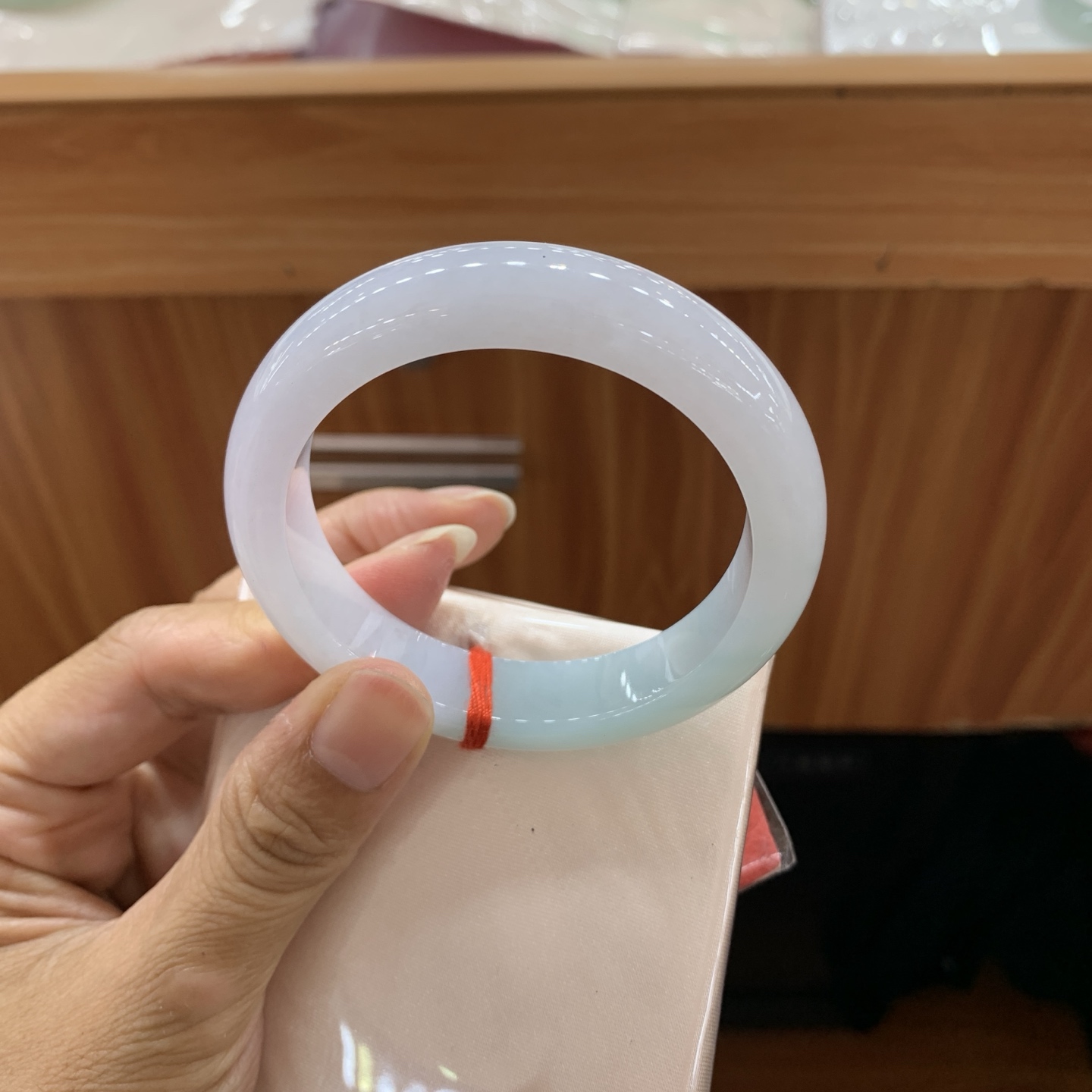 060905MMJ 半山水正圈翡翠手镯 52.4-12-8.5