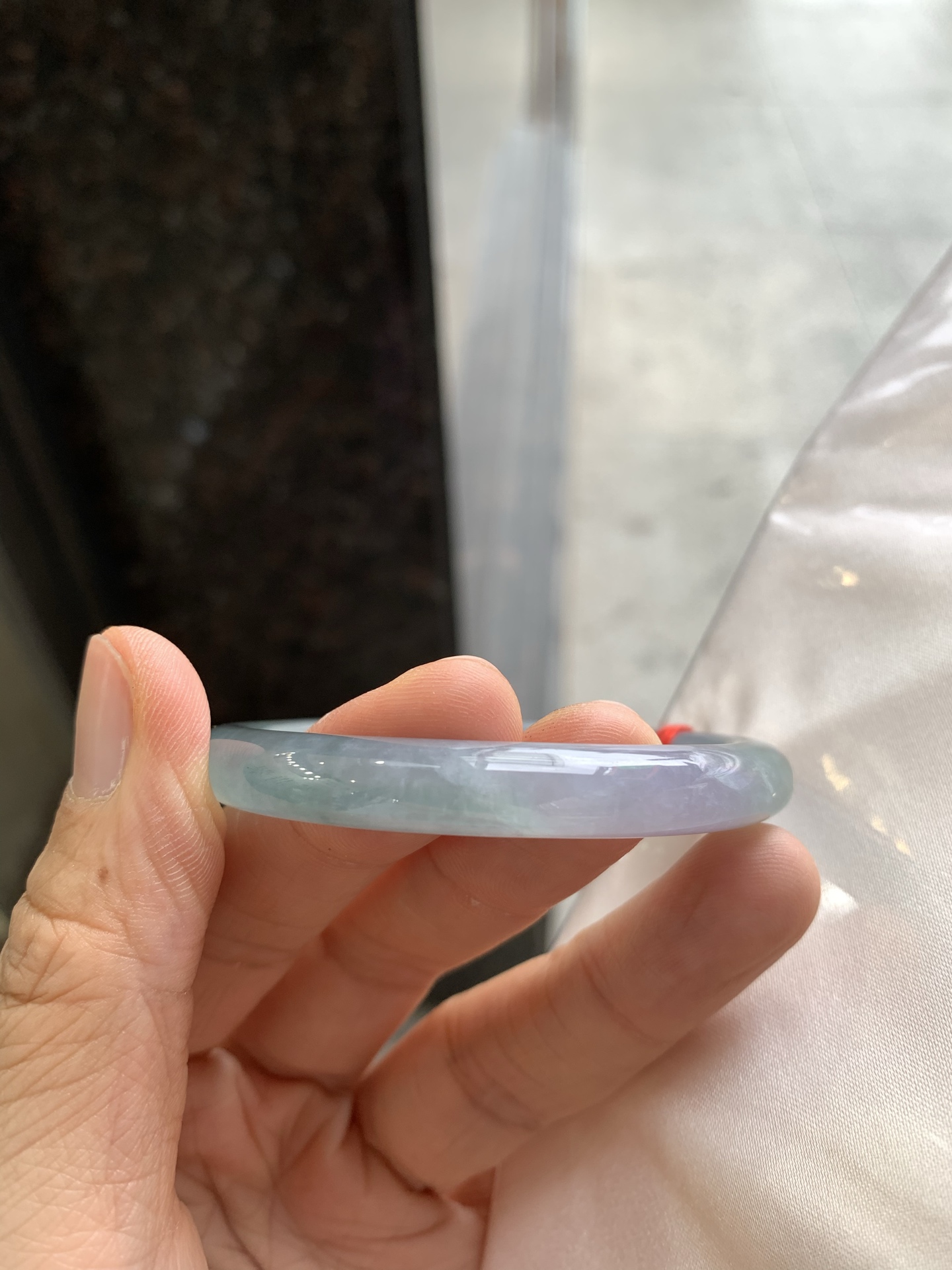圆条冰蓝水 有纹 尺寸：51/8.2 小圈口