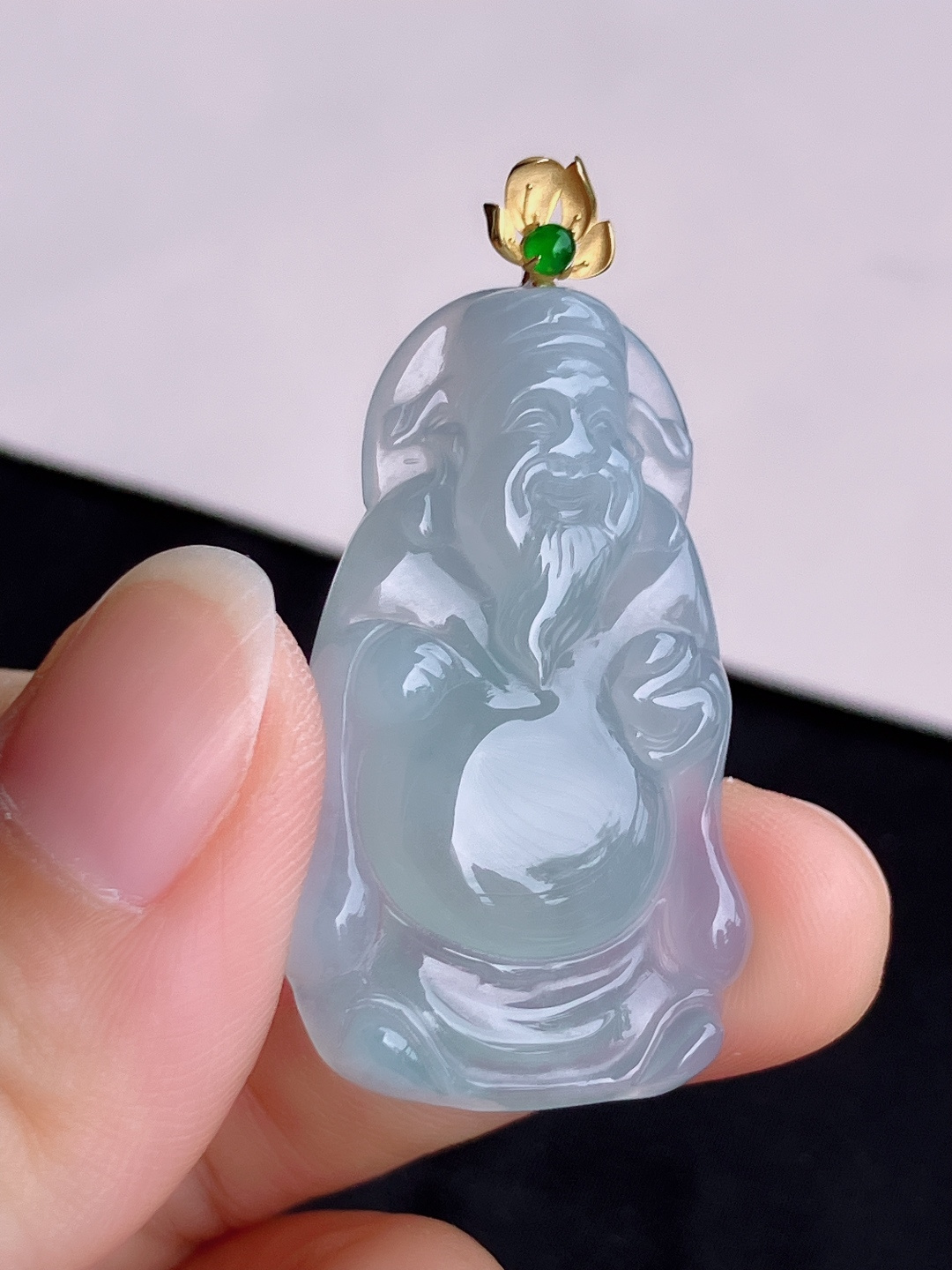 底色财神到，晶莹剔透，尺寸38.8/23/6/自然光实拍