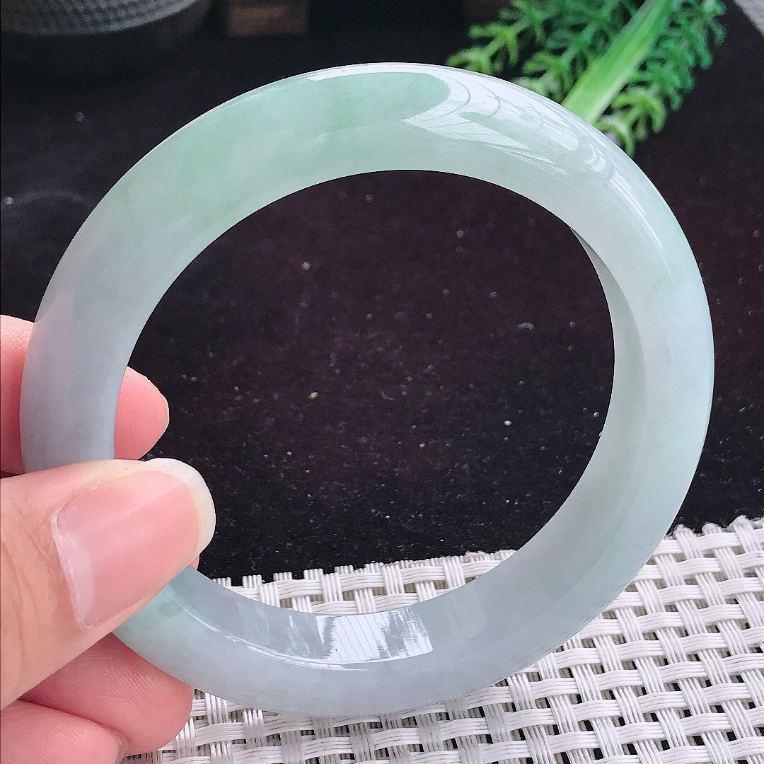 自然光59/12.5/9.6老坑冰润起胶冰晴底手镯平安镯翡翠玉镯美人镯