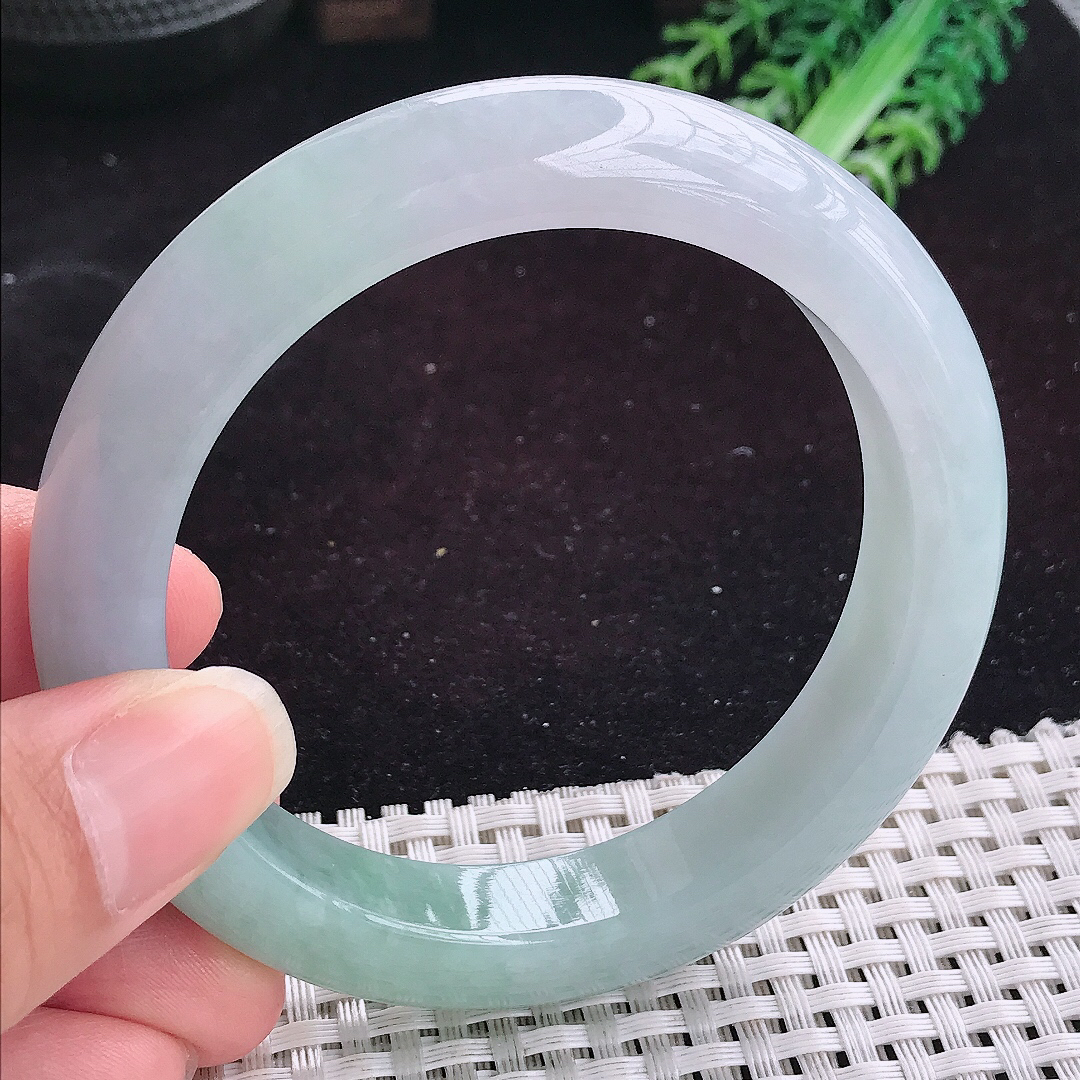 自然光59/12.5/9.6老坑冰润起胶冰晴底手镯平安镯翡翠玉镯美人镯