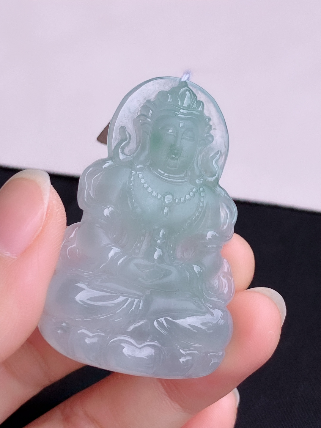 底色度母，晶莹剔透，尺寸52.8/35/7/自然光实拍