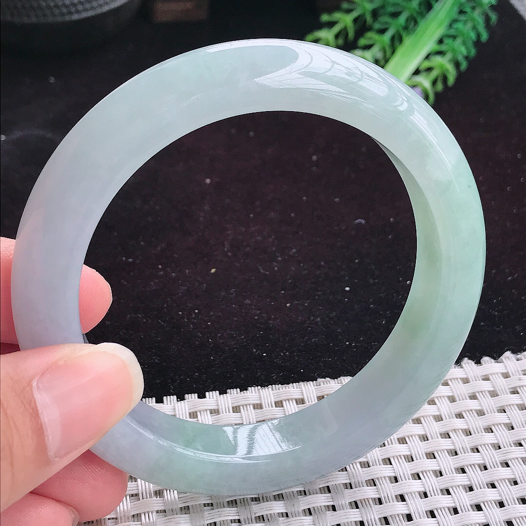 自然光59/12.5/9.6老坑冰润起胶冰晴底手镯平安镯翡翠玉镯美人镯