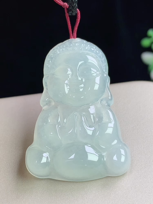 冰种宝宝佛，无裂，尺寸35.3-24-5.3mm，L10xqa8