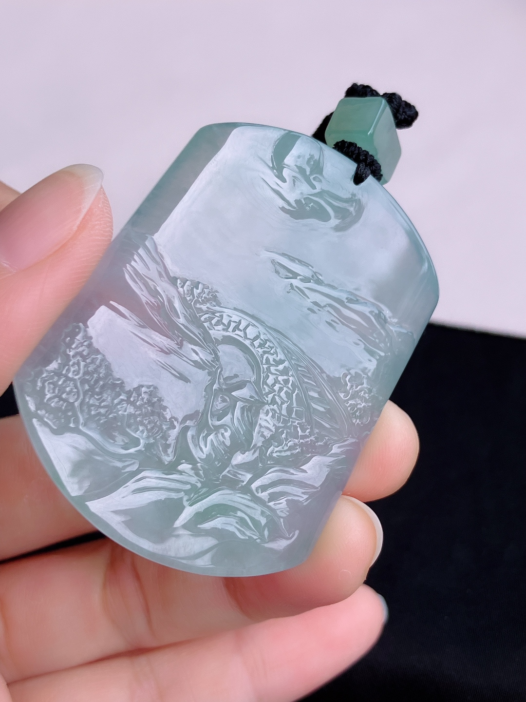 冰透山水牌，意境美，尺寸52.8/41/5.8/自然光实拍