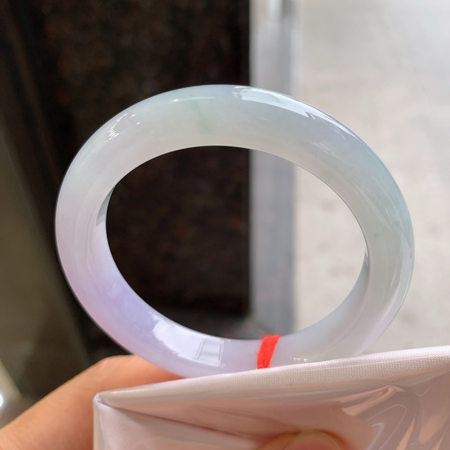 正圈粉紫 微细纹 尺寸：49/9.6/8 小圈口
