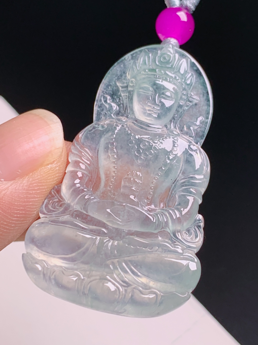 ️ 度母观音，冰透起光雕工细腻，面容慈祥线条流畅 490607
