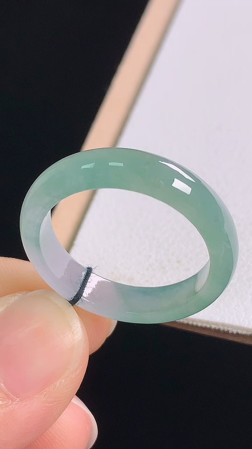 冰飘花指环，无裂，尺寸:圈口24/20.3-5.2-2.8mm