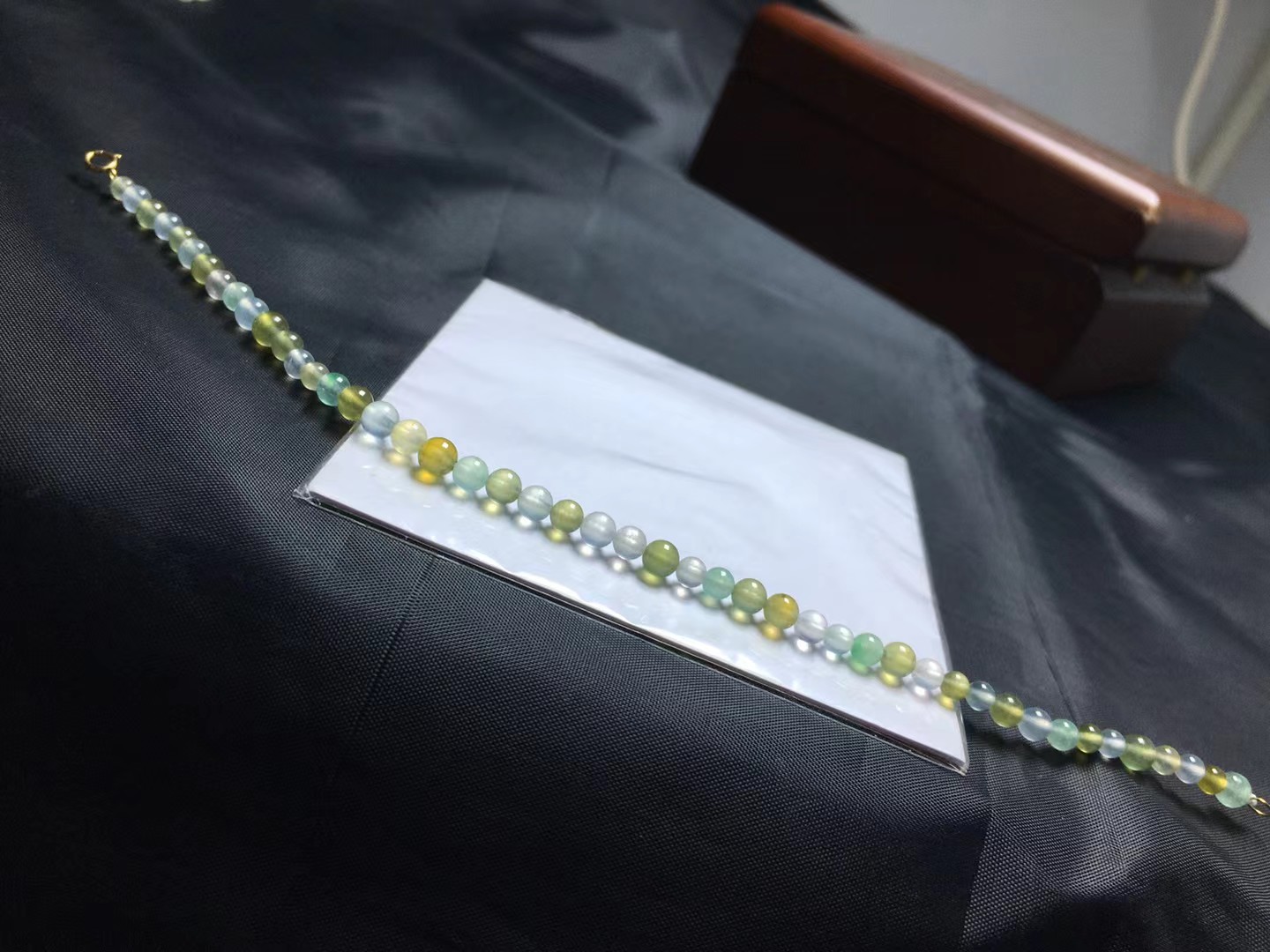 冰起莹手链，卡4.2～3.5mm，46颗，种好，起莹，通透，光好，颗颗精选