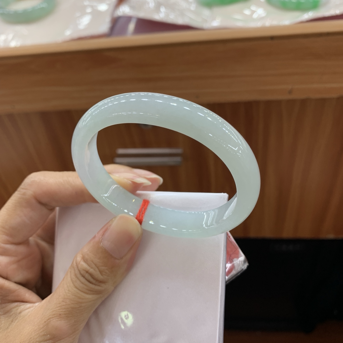 060901MMJ 冰底色贵妃翡翠手镯 54.3-48-11.2-6.9