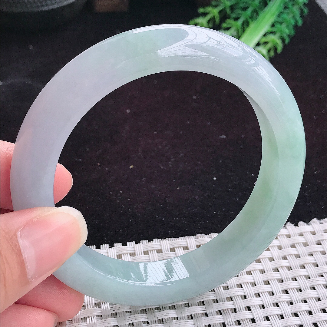 自然光59/12.5/9.6老坑冰润起胶冰晴底手镯平安镯翡翠玉镯美人镯