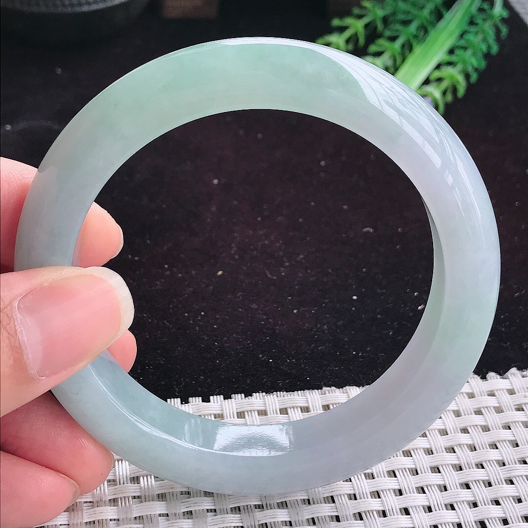 自然光59/12.5/9.6老坑冰润起胶冰晴底手镯平安镯翡翠玉镯美人镯
