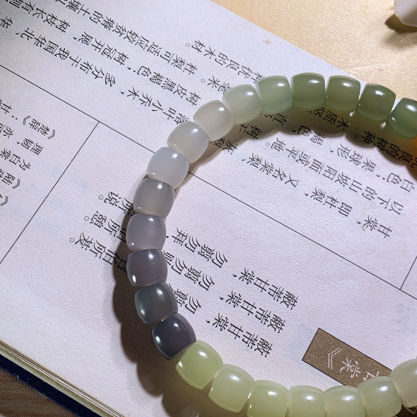 新疆和田玉多宝直切手串 单颗尺寸6/7！玉质细腻油润 底色纯净 脂粉好，品质好。lt260610