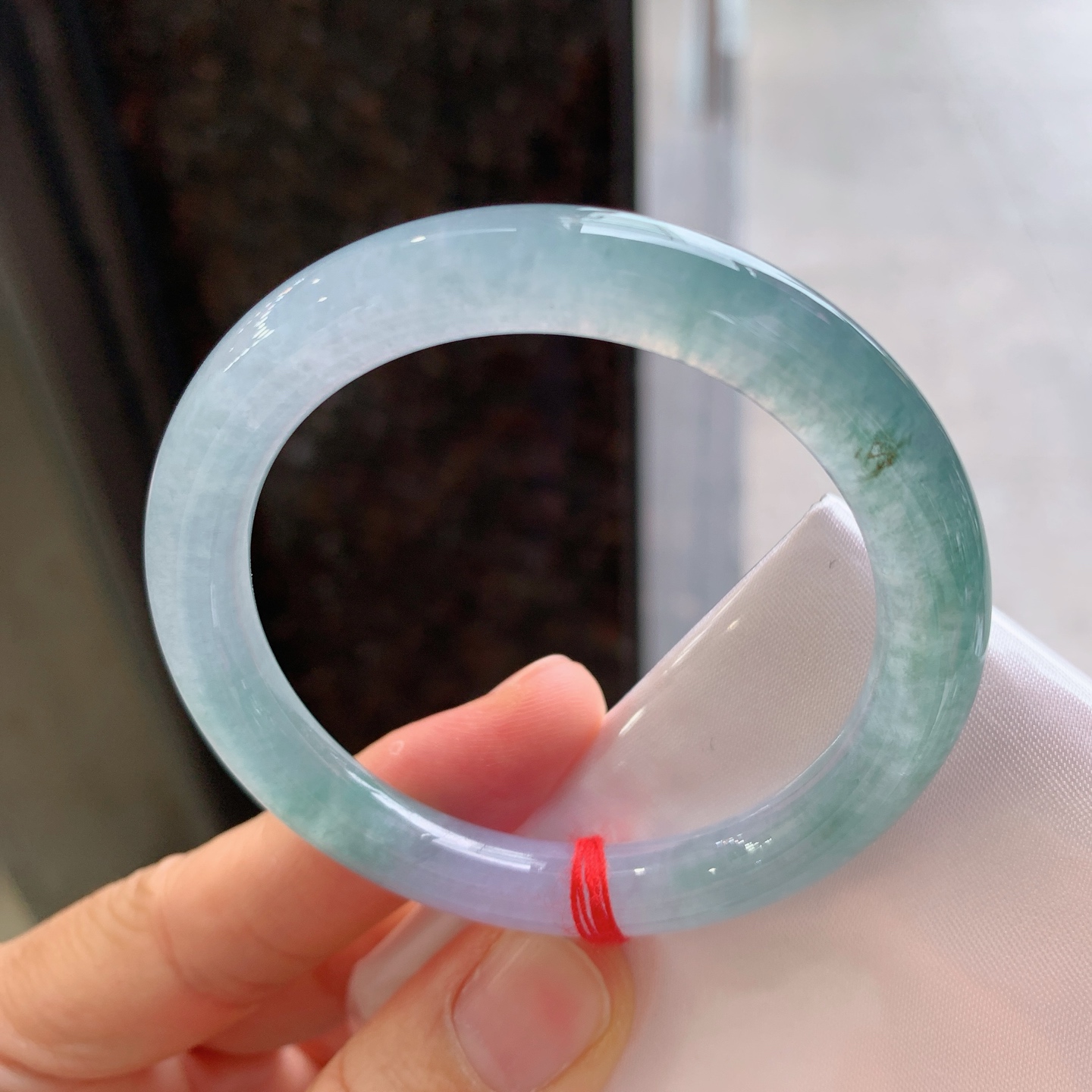 圆条冰蓝水 有纹 尺寸：51/8.2 小圈口