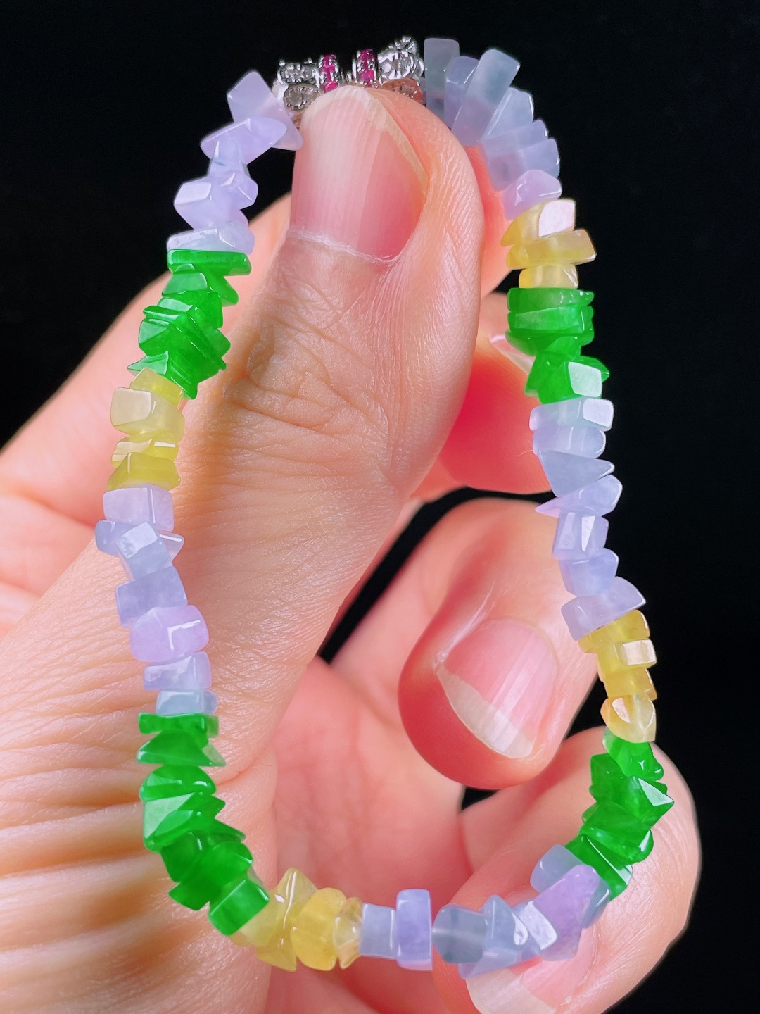 ️多彩手串，老种起光，细底通透，尺寸：8/5.7mm0610